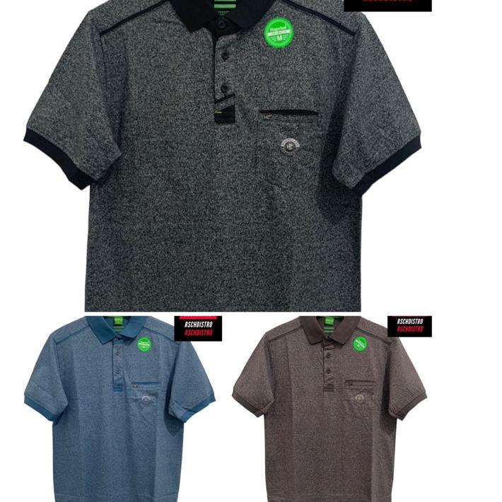 ♚ Kaos Kerah Fasion Pria HUGO CLASS Original Poly Bintik Bercak SYROPEP M-XXL (Kancing Kantong) ➧