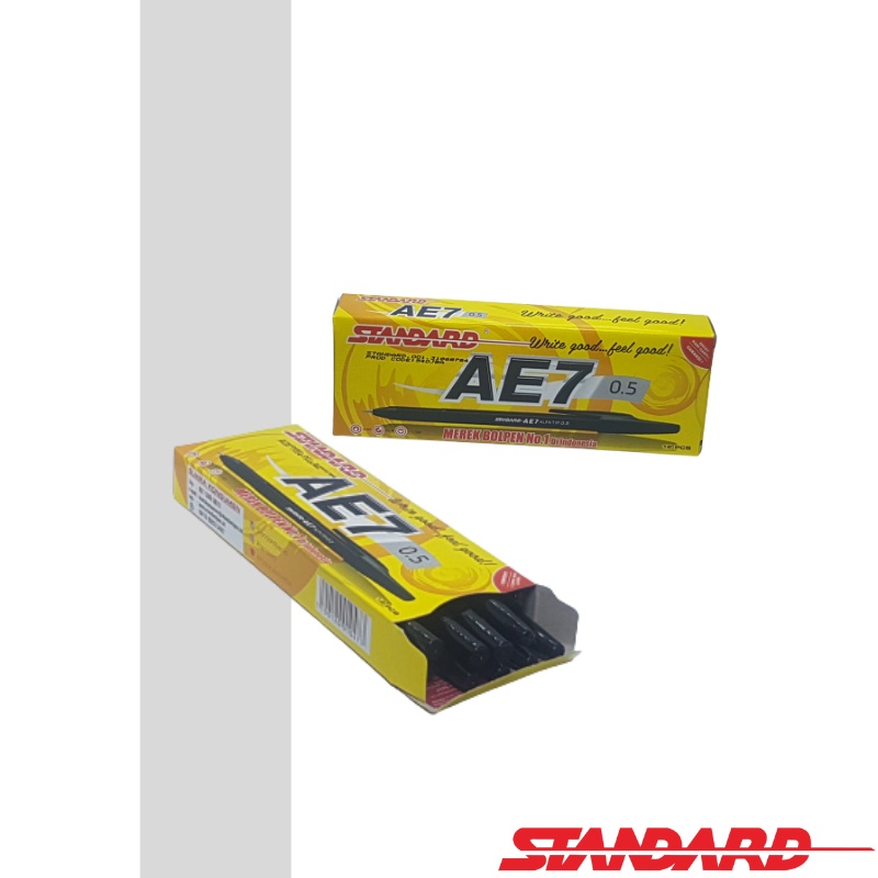

Pulpen STANDARD - HITAM Bolpen Ball Point AE7 0.5mm Pen (12 pcs)