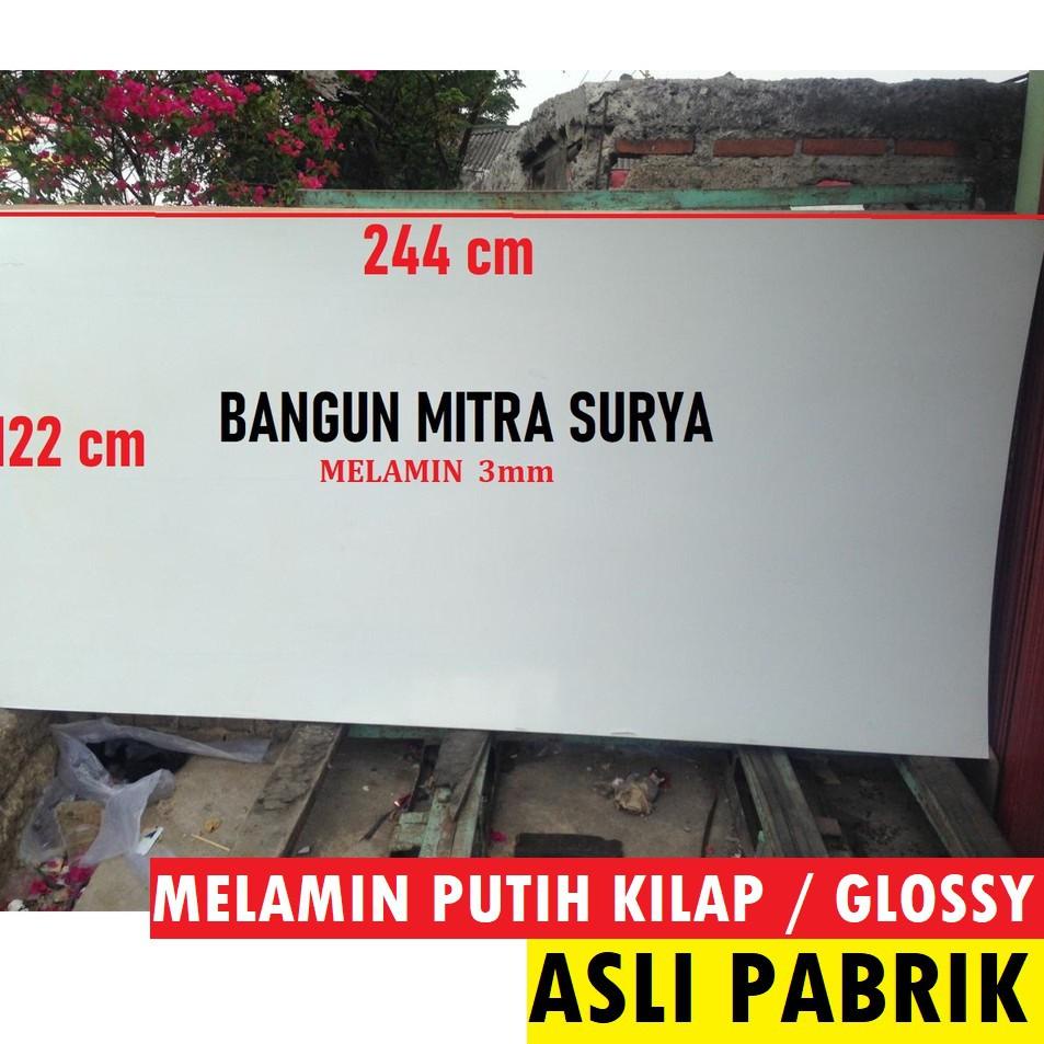 ♪ Melamin Putih Glossy Kilap 3mm Uk 122x244 Papan Triplek Kayu PVC Kuat ◘