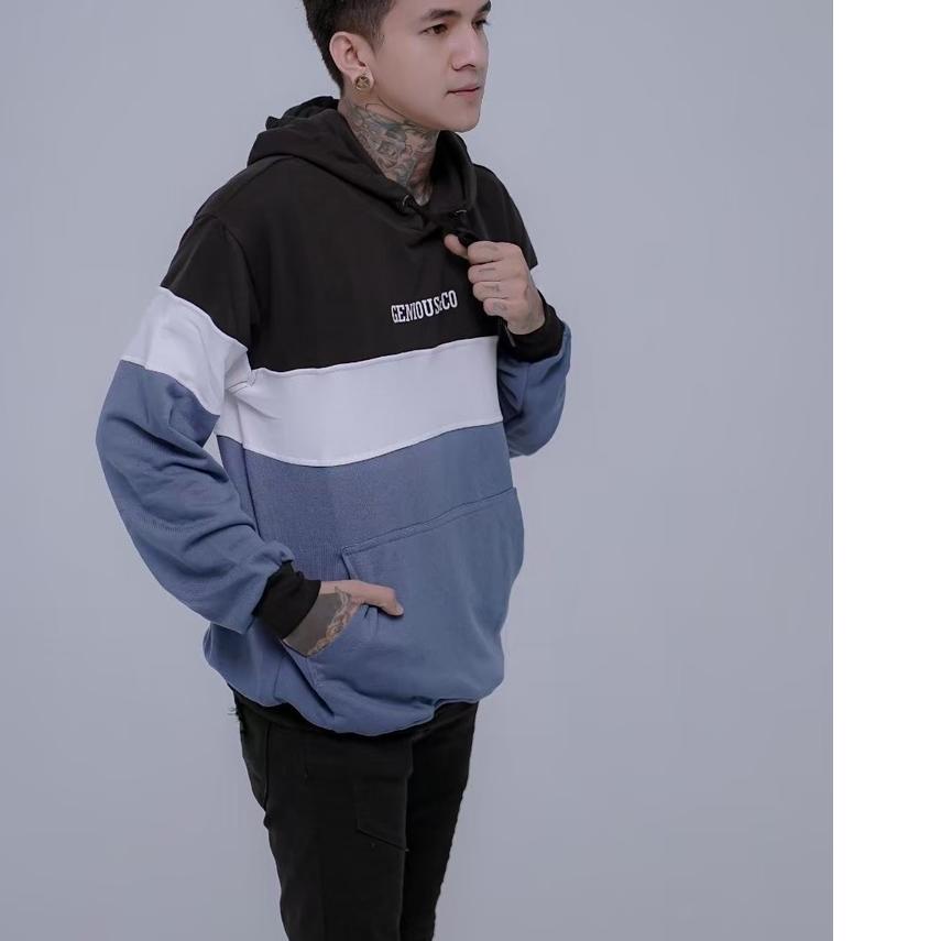 ℮ Jaket Hoodie Motif Sablon Kain Katun Fleece ➽