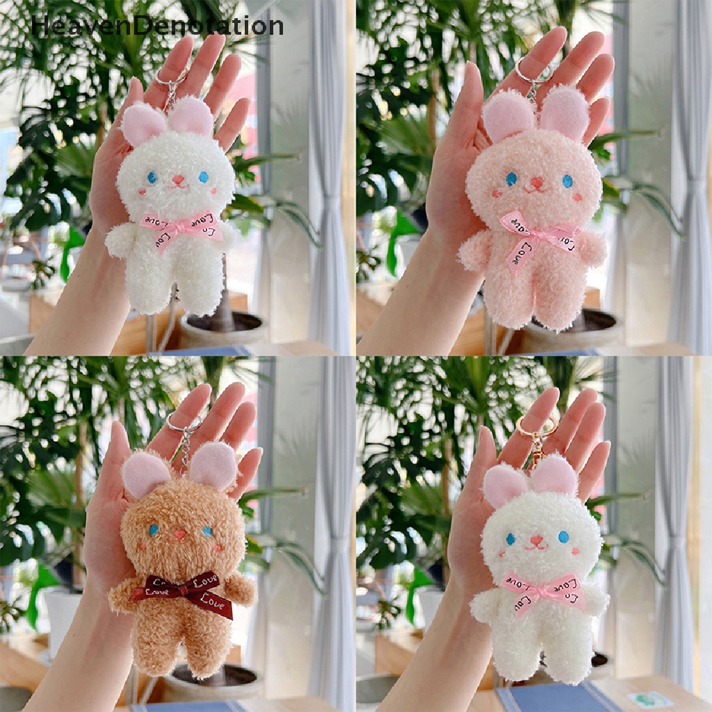 [HeavenDenotation] Lovely Rabbit Plush Doll Kartun Bunny Mainan Mewah Hewan Lucu Gantungan Kunci Tas Liontin Kartun Hadiah Ulang Tahun HDV