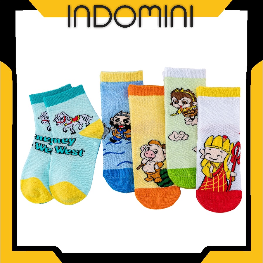 INDOMINI  Kaos Kaki Anak Motif Kera Sakti Kaos Kaki Bayi Journey To The West Lucu KK043