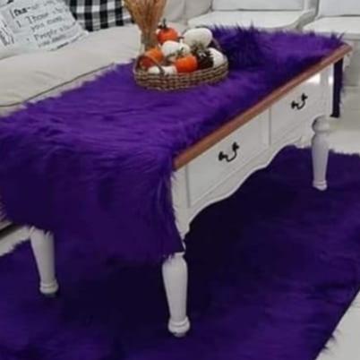 Taplak Meja Bulu Korea Import Aesthetic Panjang Lembut Untuk Alas Meja Ruang Tamu Meja Belajar Meja 