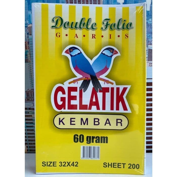 

Kertas Double Folio Garis Gelatik Kembar
