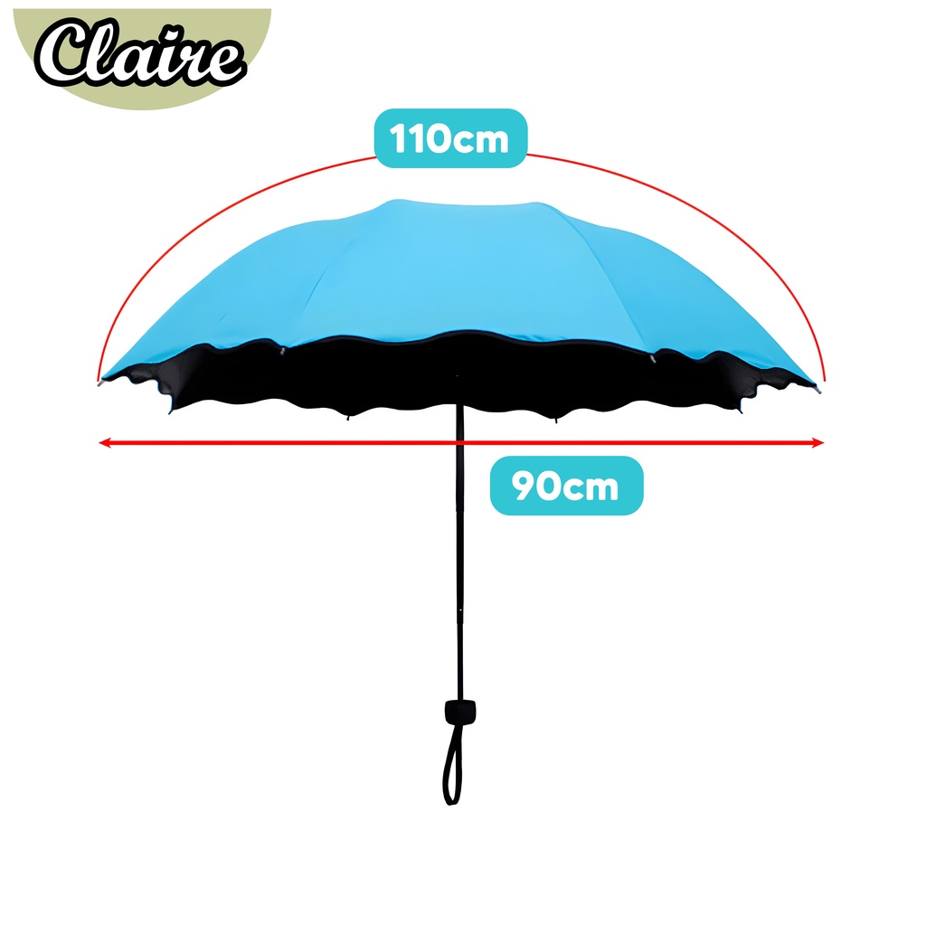 Payung Lipat 3D Ajaib Foldable Magic Umbrella 3 Dimensi Muncul Motif Ketika Basah Payung Anti UV