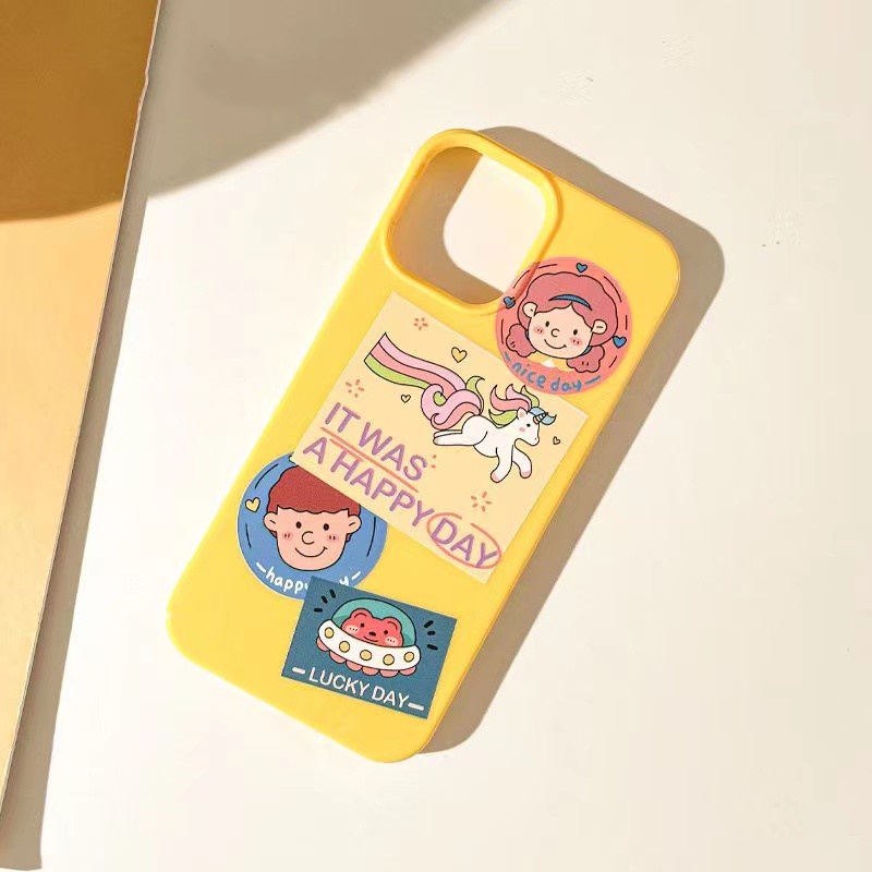 IPHONE Ins Motif Kuda Pelangi Cocok Untuk Iphone14 14pro 14plus 13 13mini 13pro 13prm iPhone12 7Plus 8Plus Xr XS 13 12mini Pro Max Empat Sudut Casing Ponsel Tahan Guncangan