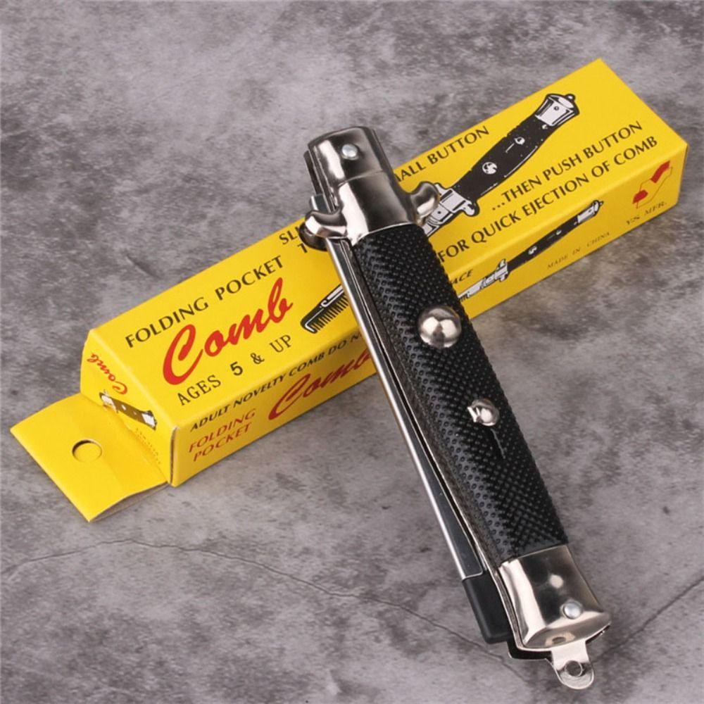 Agustina Sisir Pegas Lipat Portable Handmade Modelling Pet Untuk Aksesoris Styling Rambut Barbershop Steel