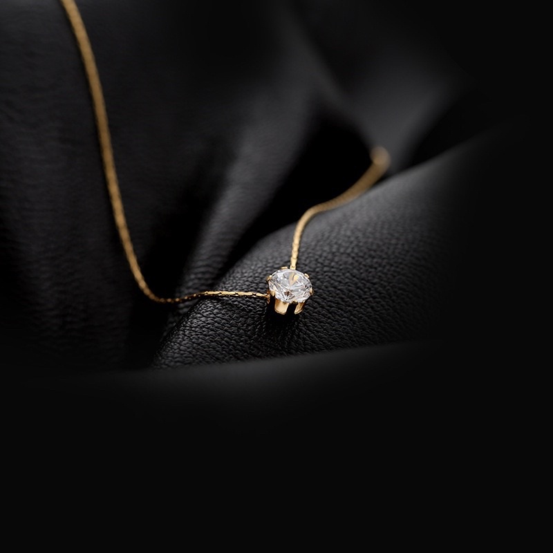 Kalung tali tambang titanium liontin zircon mewah anti karat harga grosir bisa COD