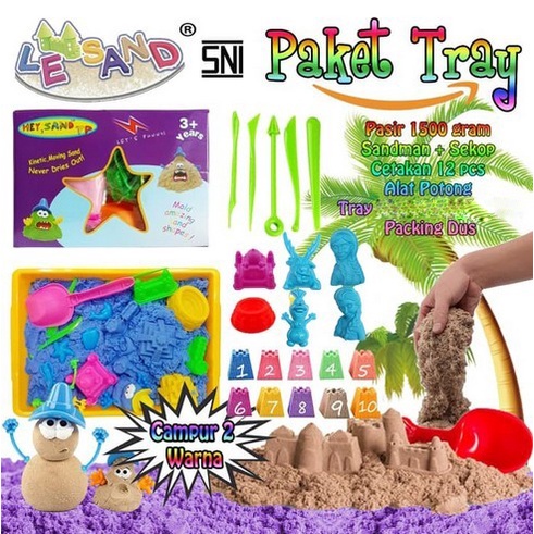 Pasir Kinetik Tray Set 1500 Gram Super Lengkap Doky