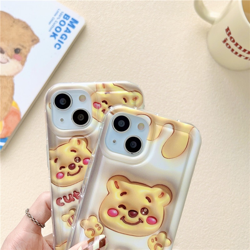 IPHONE Airbag Casing Hp Winnie Bear Anti Jatuh Iphone11 12 13 14 Pro Max X Xs Xr 7 8 Plus Sarung Case Shockproof