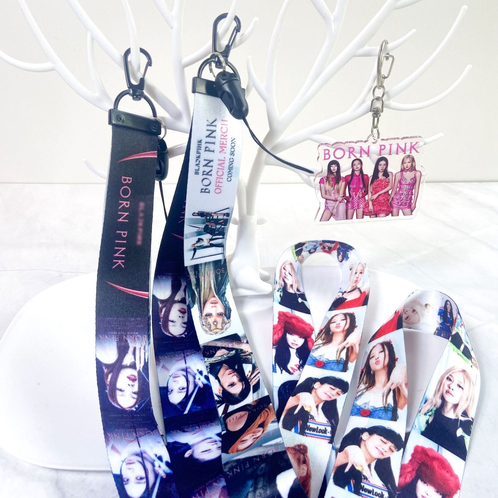 Bp Hp Lanyard Album BORN Pink Koleksi Kipas Tali Handphone Hitam Pink Wrist Hanging Strap Blackpink Blackpink