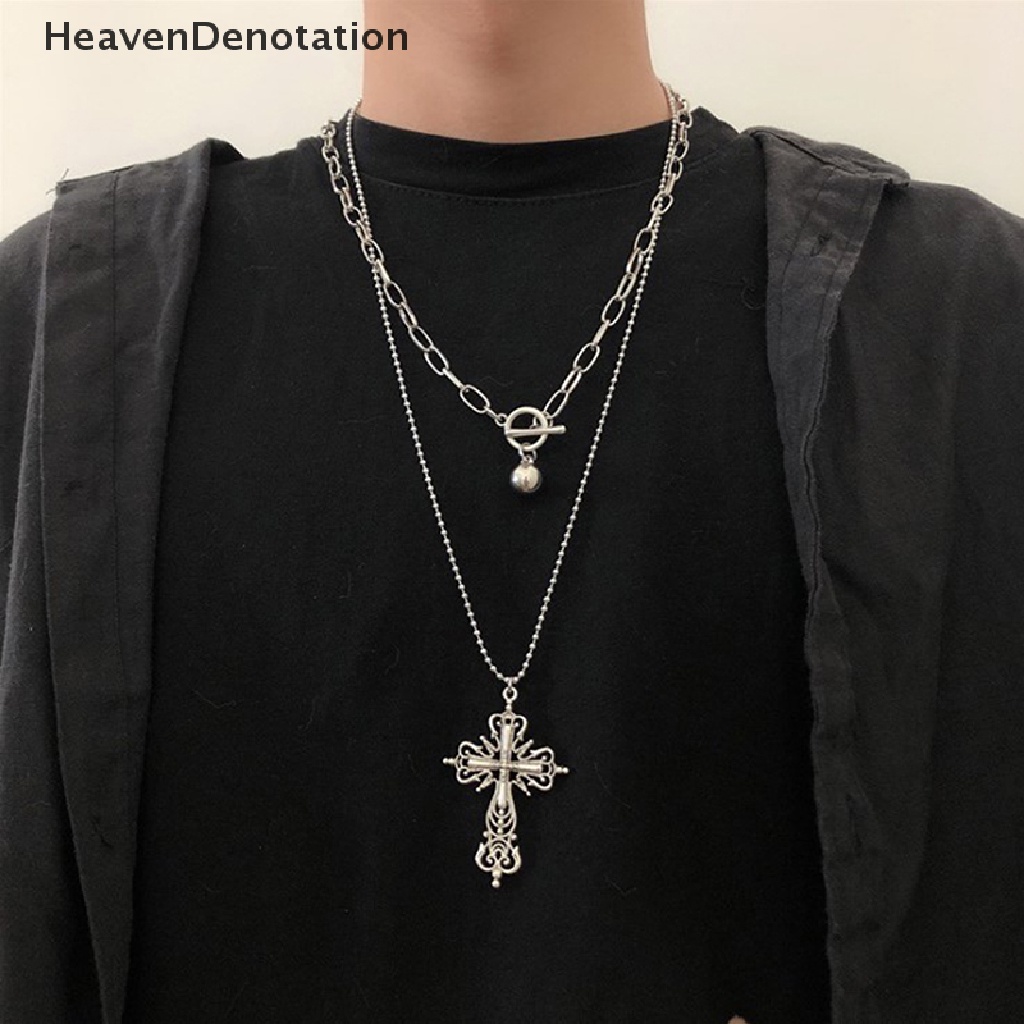 [HeavenDenotation] Gothic Gelap Gaya Liontin Salib Kalung Rock Punk Goth Fashion Necklaces HDV