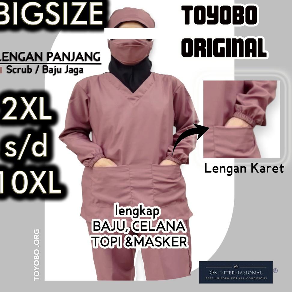 CHEKOUT BIG SIZE 10XL BAJU JAGA LENGAN PANJANG KARET ok oka Dokter Perawat Tenaga Medis Toyobo Origi