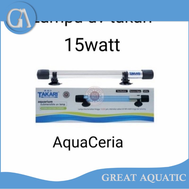 lampu celup uv 15 WATT kolam aquarium UV takari 15 WATT