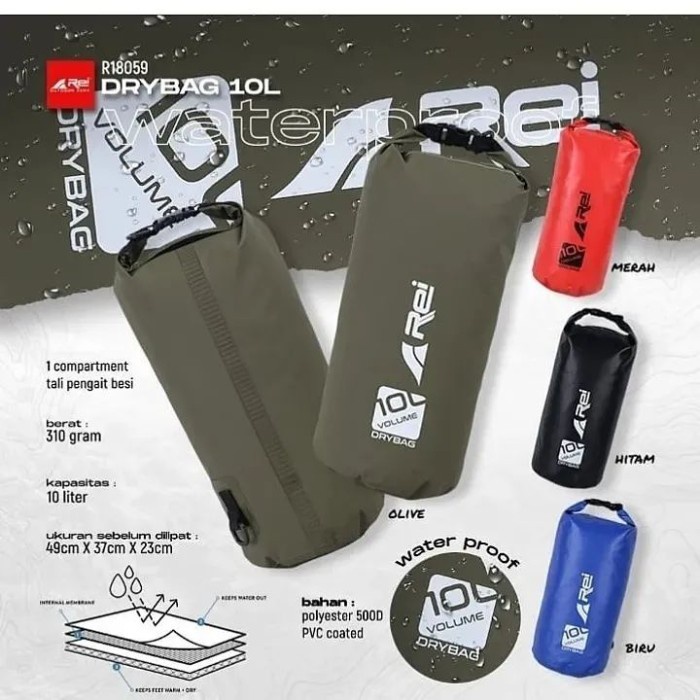 Rei Dry Bag Arei Outdoorgear Kantong Kering 2L 5L 10L 15L 20L 30L
