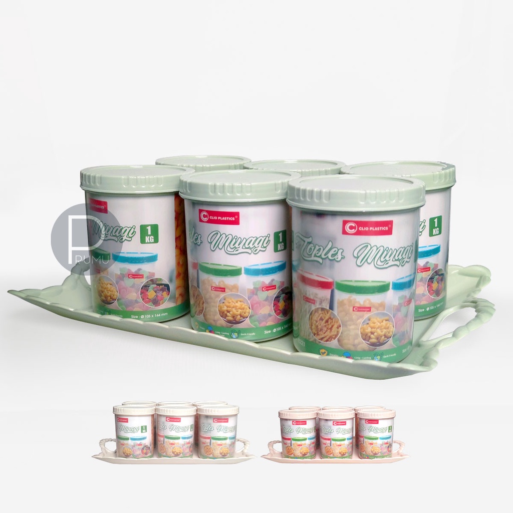 Toples Plastik Serbaguna - Toples Kue Bening - Toples Makanan - Toples Cemilan - Food Container - Miyagisei