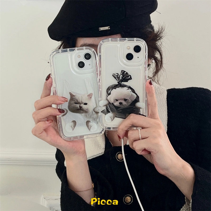 Casing Couple Redmi 9T 10 10A 9A A1 9C NFC Redmi Note10 10s 9 11 11s Note10s Note9 Note10 Note11 Kartun Lucu Cute Kucing Anjing Transparan Shockproof Airbag Soft TPU Case