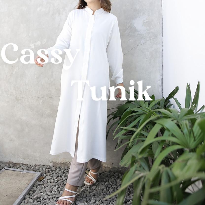 ❉ Fimelo Cassy Tunic A (Tunik Polos Lengan Panjang) ♚