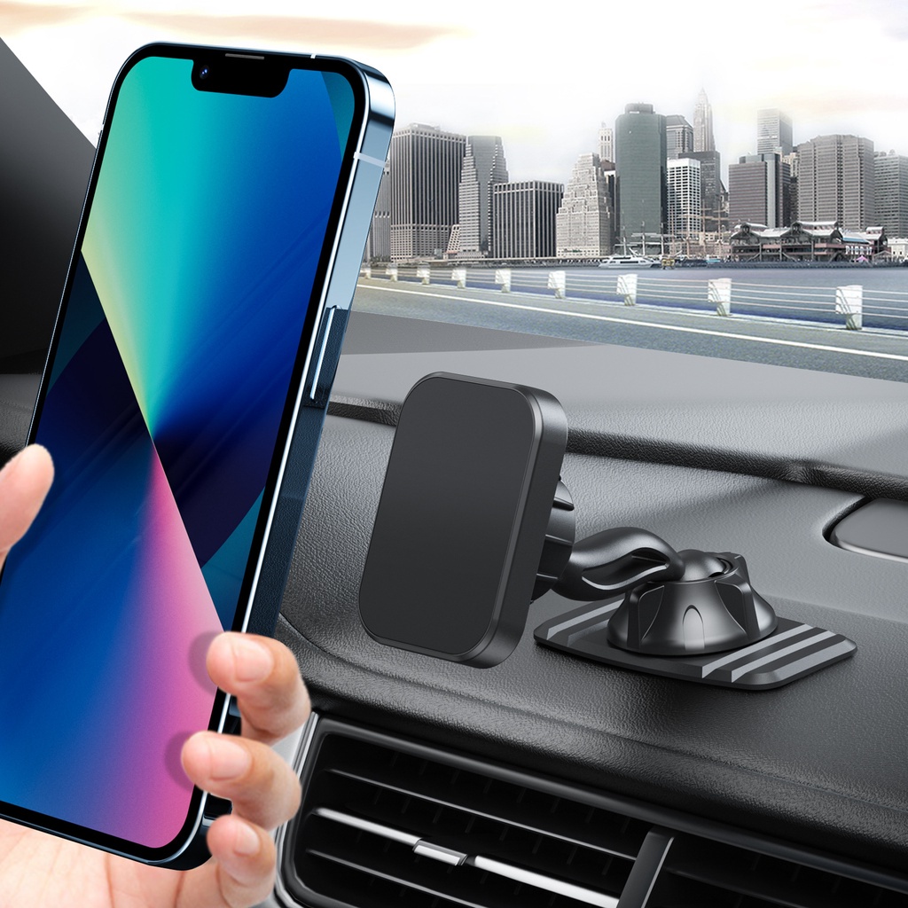 Stand Handphone Mobil Magnetic Phone Adjustable Holder360° Rotating Dashboard Mount Bracket Multifungsi Self-adhesived Universal Magnet Braket GPS Aksesoris Mobil