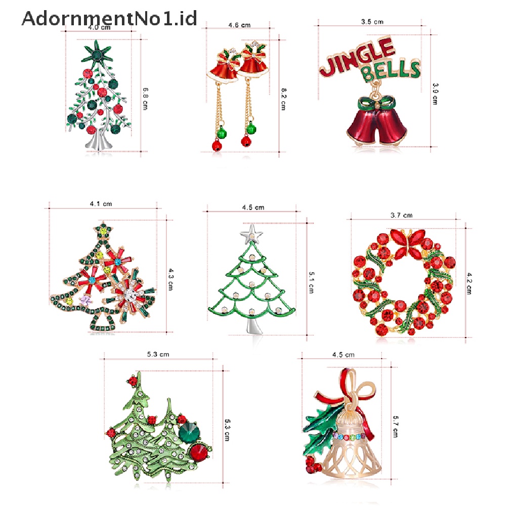 [AdornmentNo1] 1 Pcs Natal Bros Pin Berlian Imitasi Dicat Tetes Minyak Perhiasan Brooch [ID]