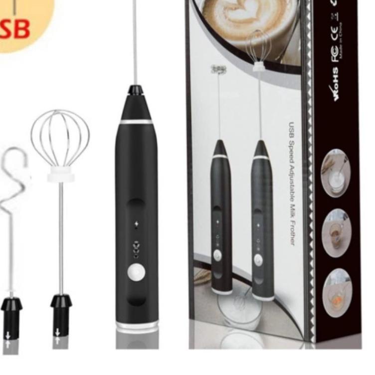 ❅ Mini mixer elektrik set kualitas premium pengocok telur kue adonan minuman kopi rechargeable usb ➧