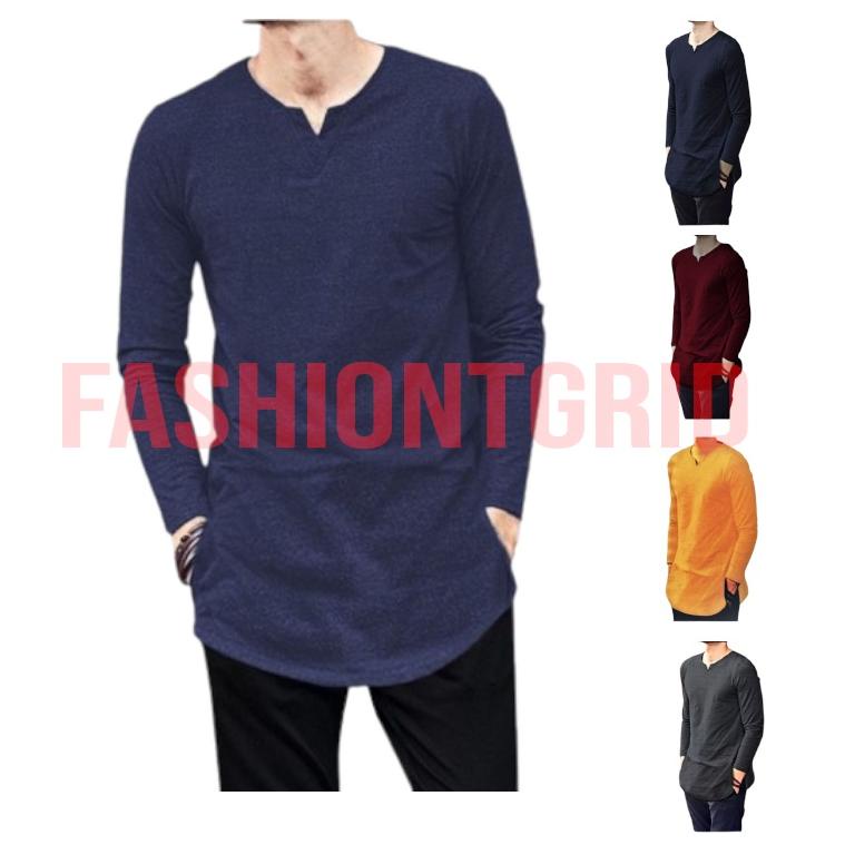 [ART. 995640] Kaos Lengan Panjang Pria kurta Pakistan / kaos long line / kurta / kaos kurta Pakistan