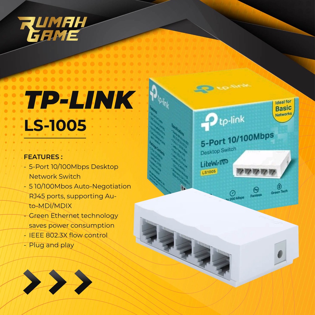 Tp Link LS1005 5-Port 10/100Mbps Desktop Switch Hub LAn LS1005 Port LAN TPLINK