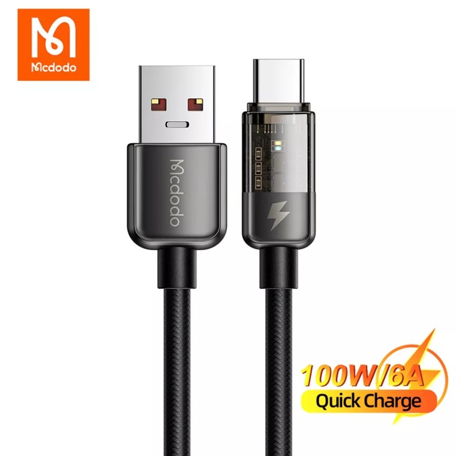Mcdodo Type C 6A 66W - 120W Kabel Charge Auto Off Braided Cable