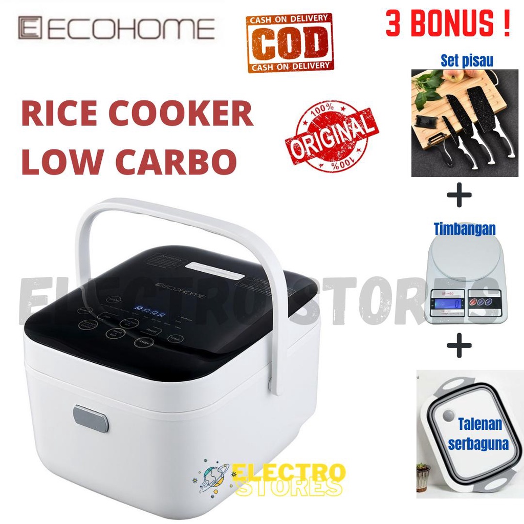 ECOHOME Low Carbo Rice Cooker - RiceCooker Low Carb Penanak Nasi Rendah Karbohidrat