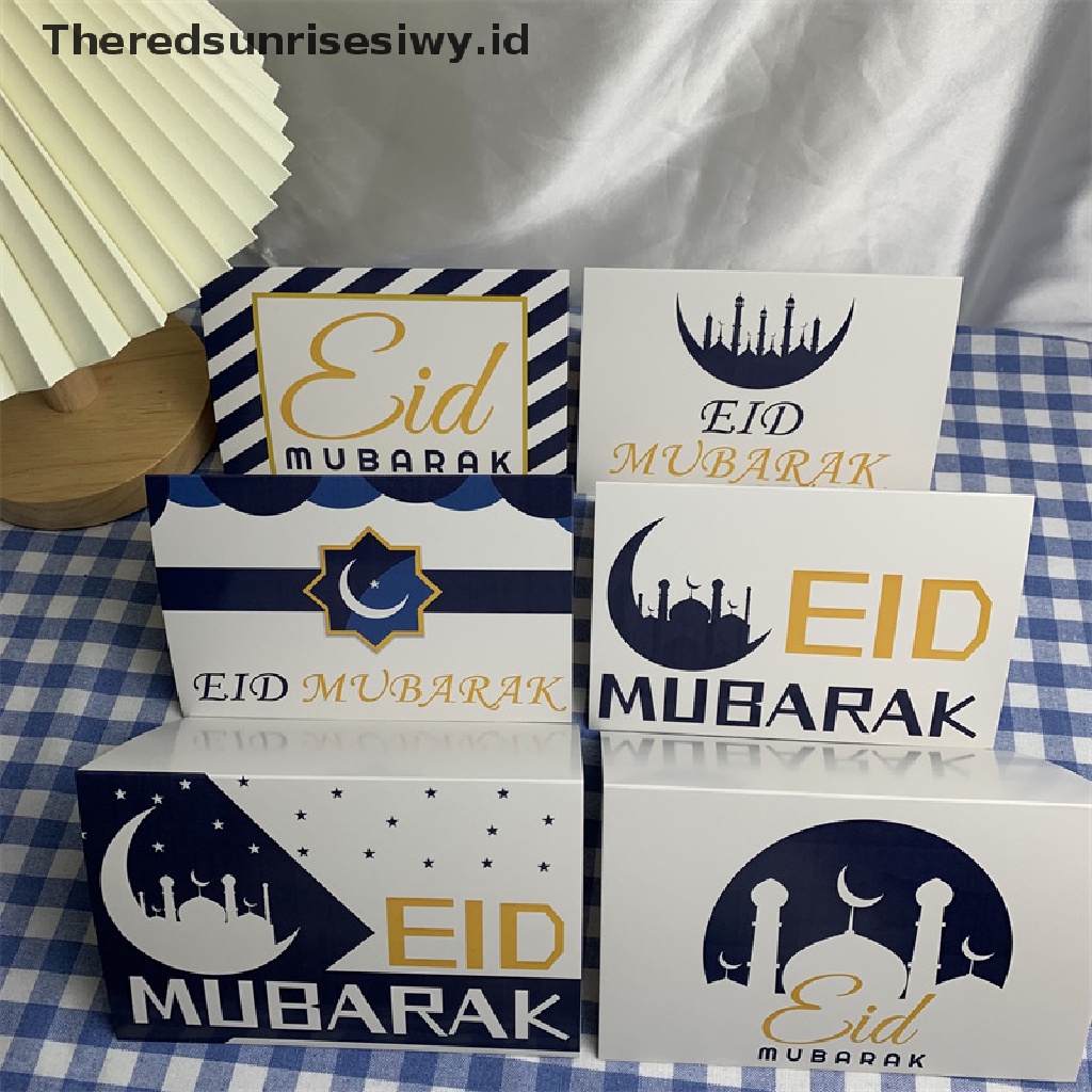 # Baju Lebaran # 6pcs Kartu Undangan Eid Mubarak Gereja Ramadhan Islami Muslim Greeg Card~