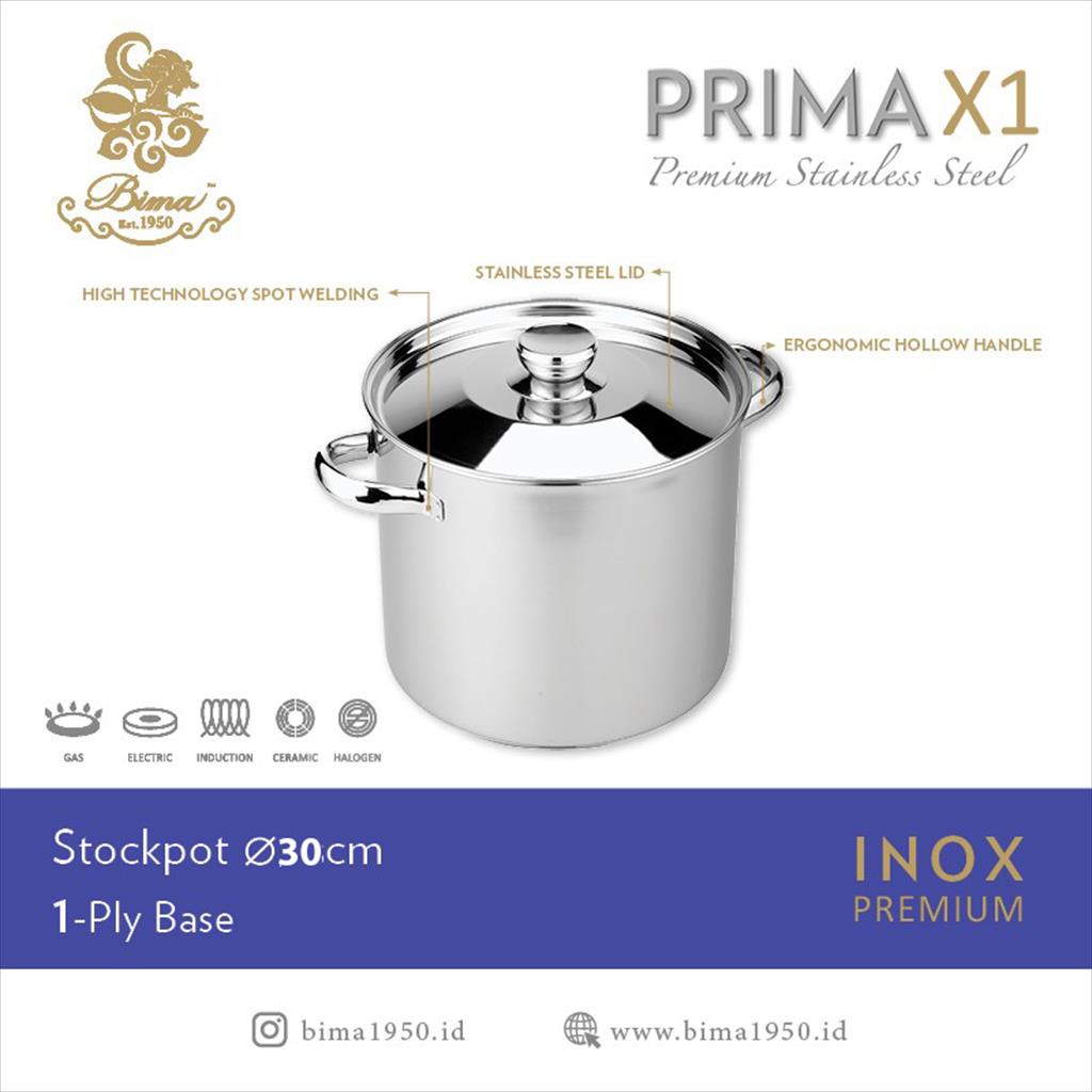 PANCI BIMA PRIMA STOCKPOT 30 CM BP2007330 PANCI BAHAN STAINLESS STEEL