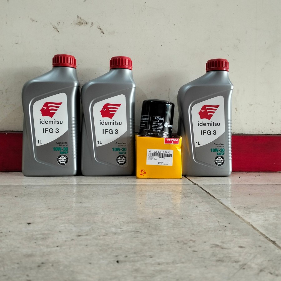 Paket Oli Mesin Mobil Idemitsu 10W30 3L + Filter Oli Nissan Datsun