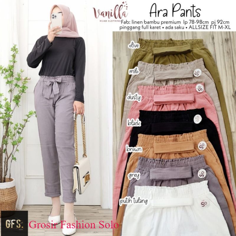 Ara Pants Celana Linen Bambu By Vanilla