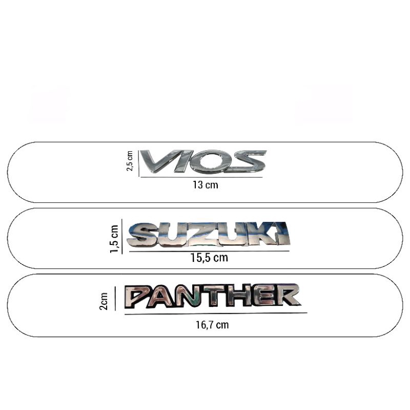 Emblem Vios, panther, suzuki emblem mobil