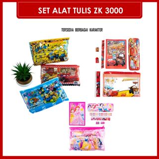 TOKO21GROSIR -- PAKET ALAT TULIS STUDY SET KARAKTER ZK 3000 PERLENGKAPAN SEKOLAH / SET ALAT TULIS ZK 3000