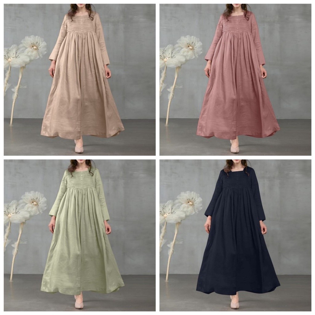 Bju Baju Gamis Games Dres Dress Terbaru Lebaran Remaja Wanita Perempuan Tahun 2023 Warna Hitam Putih