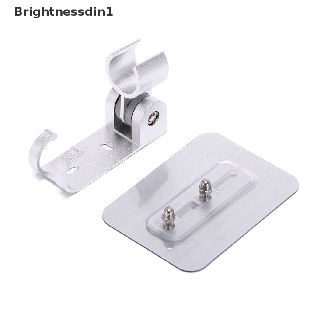 [Brightnessdin1] Aluminium adjustable Kamar Mandi shower head holder stand bracket Tempel Dinding w/hook Butik