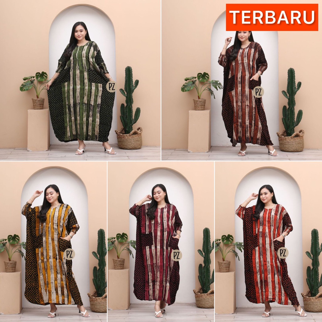 Daster kalong cap colet lengan 7/8 saku depan 2 terbaru jumbo busui warna warni daster lowo jumbo ca