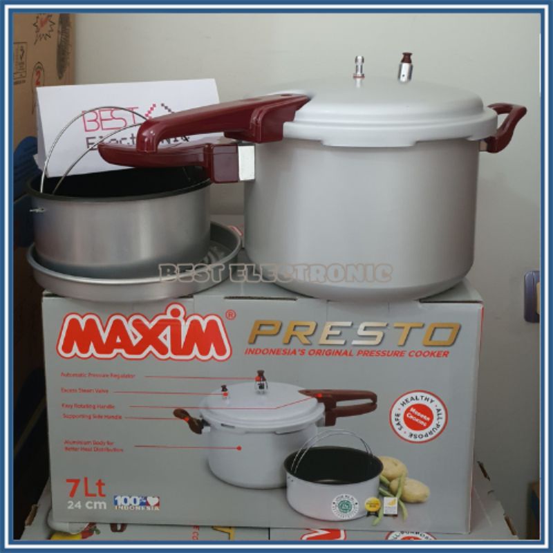 Presto Maxim 7 Liter 24cm Maxim Pressure Cooker 7 Liter Panci Presto Maxim Alumunium Maxim Presto 7L