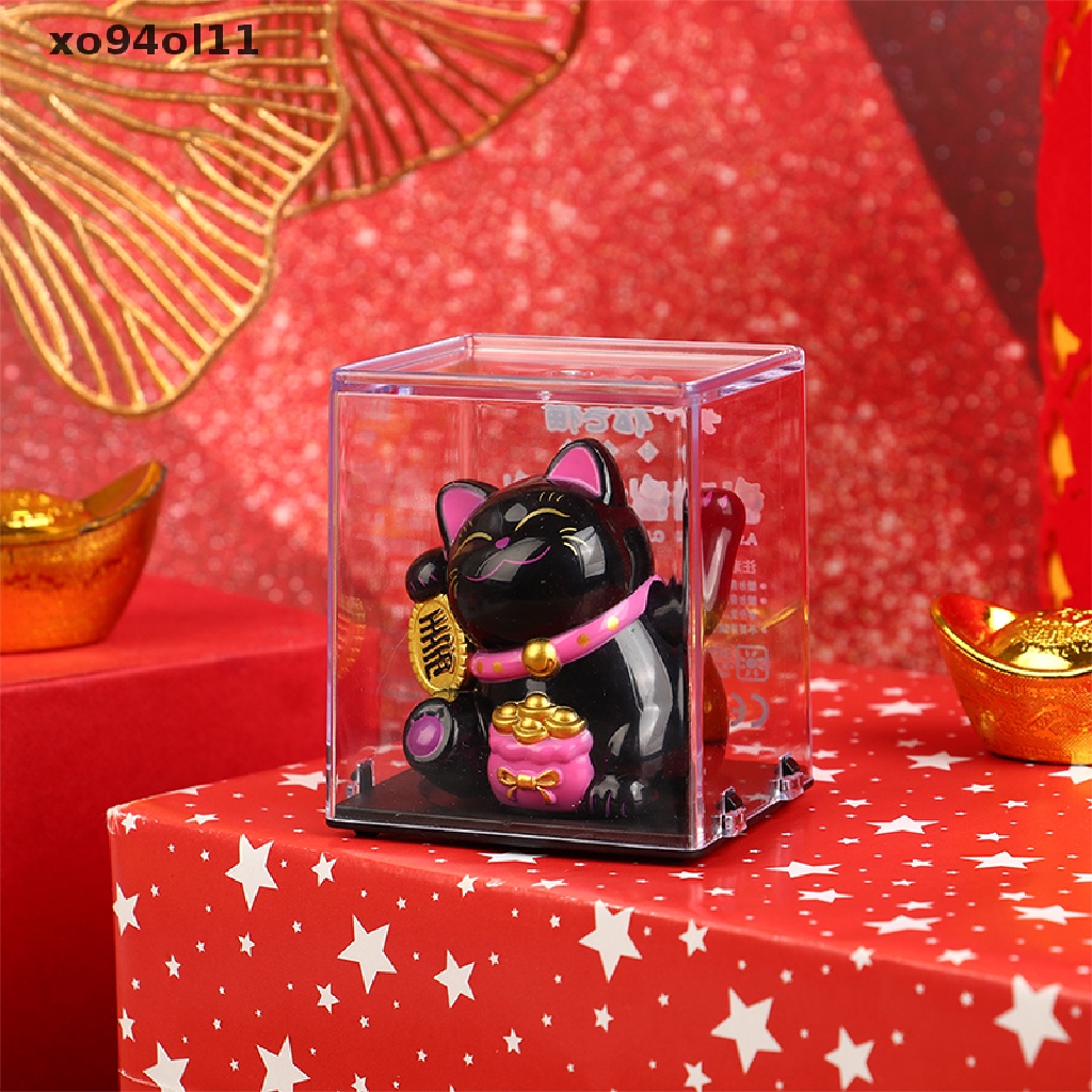 Xo Mini Fashion Art Craft Solar Miniatur Kucing Keberuntungan Kartun Lucky Cat Figurine OL