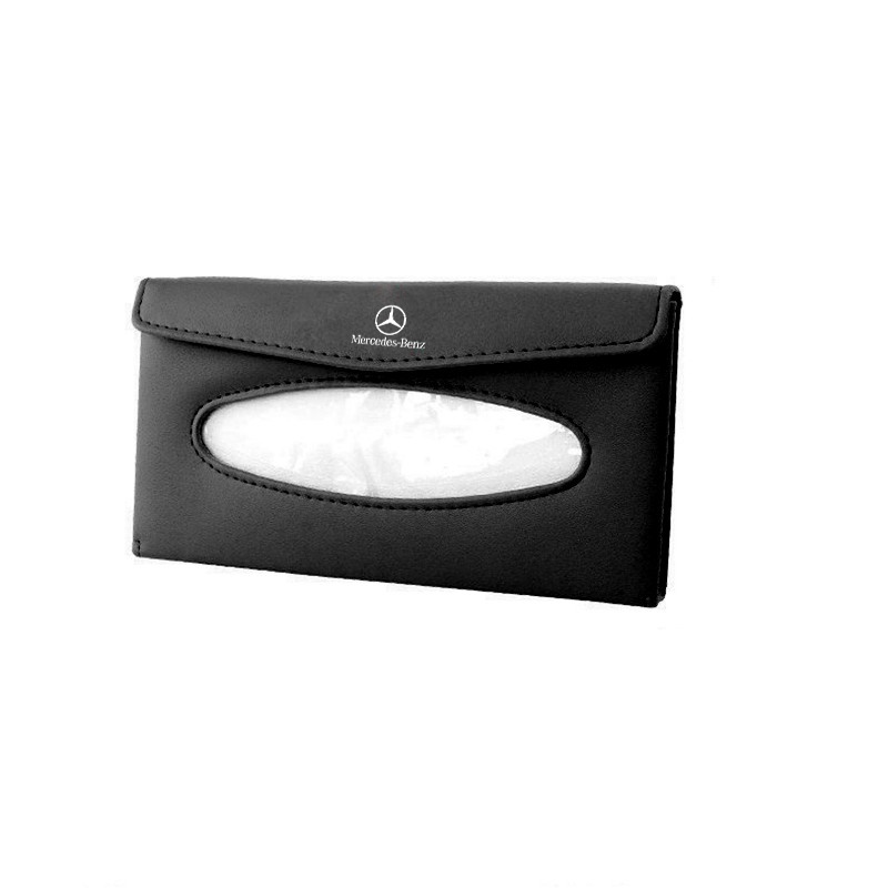 Mercedes Benz Tempat Penyimpanan Tisu Sun Visor Mobil Auto Paper Towel Leather Tissue Box Untuk W207 W211 W205 W212 W204 W220 W206 W124 W213 W218 W222