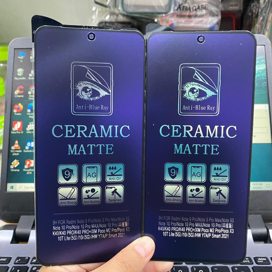 A/B- REDMI NOTE 11 NOTE 11 PRO 11 PRO 5G NOTE 10 10 5G 10S NOTE 10 PRO ANTI GORES LENTUR CERAMIC BLUE  MATTE, ANTI RADIASI BUKAN KACA ANTI PECAH SCREEN GUARD FULL COVER PELINDUNG LAYAR