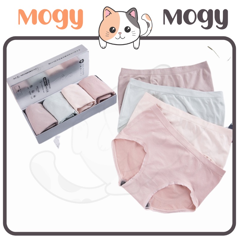 MOGYMOGY W241 Celana dalam antibakteri graphene wanita Pakaian Dalam CD Seamless [Set Kotak 4pcs]