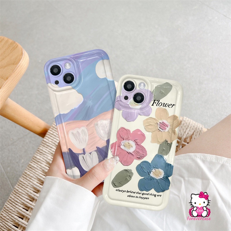 Case Bunga Tulip Lukisan Cat Minyak Vivo Y11 Y15A Y16 Y02s Y12 Y15 Y12i Y35 Y21 Y02 Y22 Y33s Y15s V25 V25E Y30 Y01 Y91C Y17 Y20 Y22s Y50 Y12s Y20i Y21s Y91 Y93 Y95 Airbag Soft Case