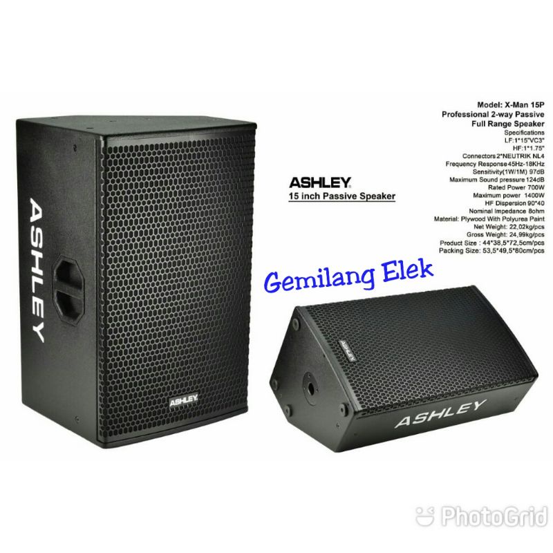 Speaker Pasif ASHLEY XMAN 15P ( 15 inch ) Original