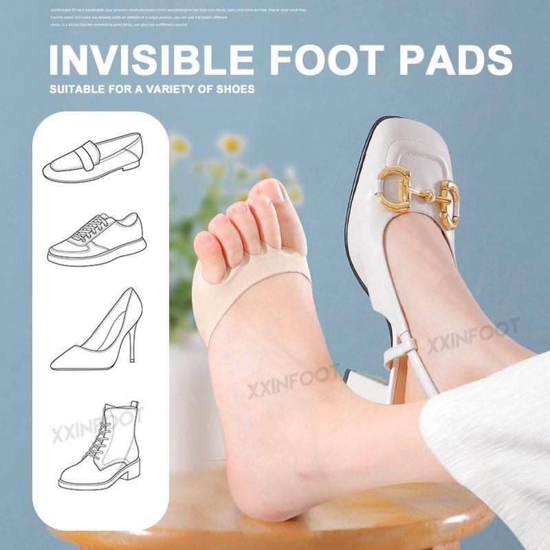 Kain Sarang Lebah Bantalan Kaki Depan untuk Wanita Sol Sepatu Perawatan Sakit Kaki Bantalan Toe Pad Sisipan