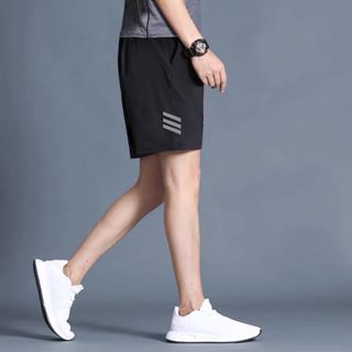 GO!CPG1039 Celana Pendek Boxer Polos Pria Wanita Unisex Motif Garis Samping Short Pants Sport Olahraga Santai