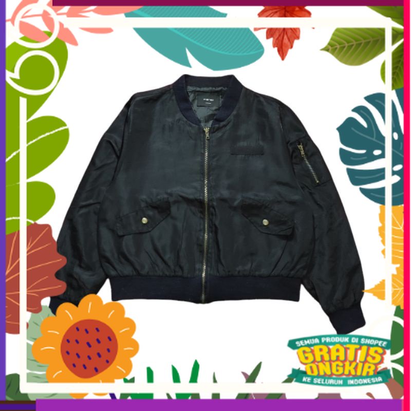 Jaket Bomber Brand Darphin / fusia kuning