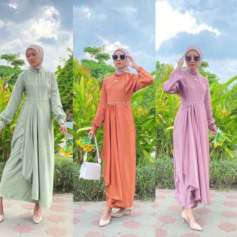 READY selia dress by elslook (READY STOK TANPA PO) kondangan dress maxmara gaun silk dress full paye