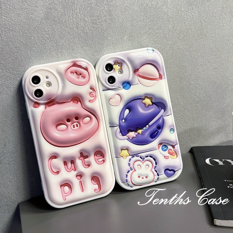 Kompatibel Untuk Iphone14 13 12 11 Pro Max X XR Xs Max8 7 6 6s Plus SE 2020 3D Vision Planet Phone Case Soft Cover